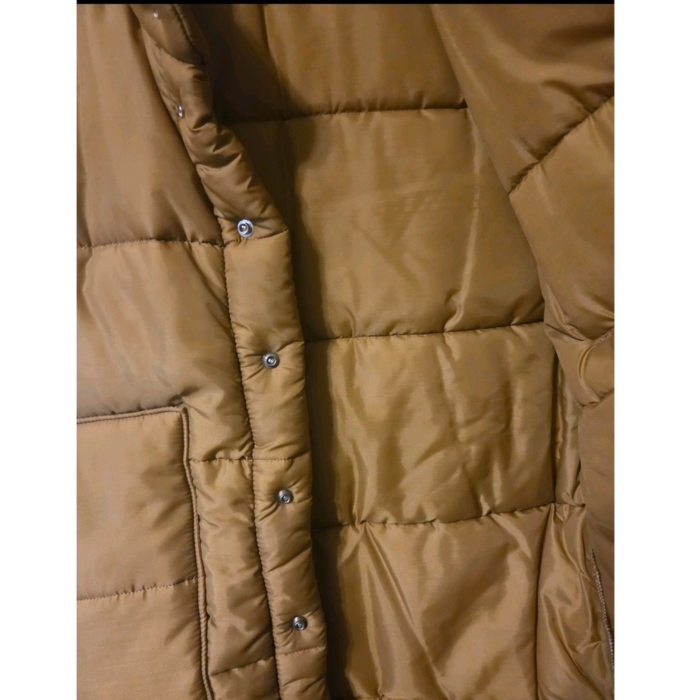 Vintage OshKosh B'gosh Puffer Vest Mens Medium Tan Brown Made in USA Quilted - Picture 4 of 5